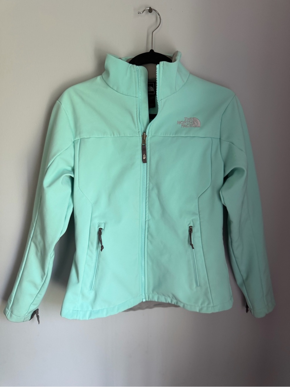 The North Face TNF Apex Softshell Jacket Women’s M Mint Aqua Full Zip